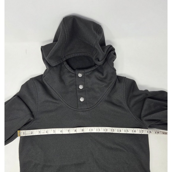 The North Face Hoodie Womens Small Black Snap Neck Fleece Pullover Side Snaps - Picture 4 of 8